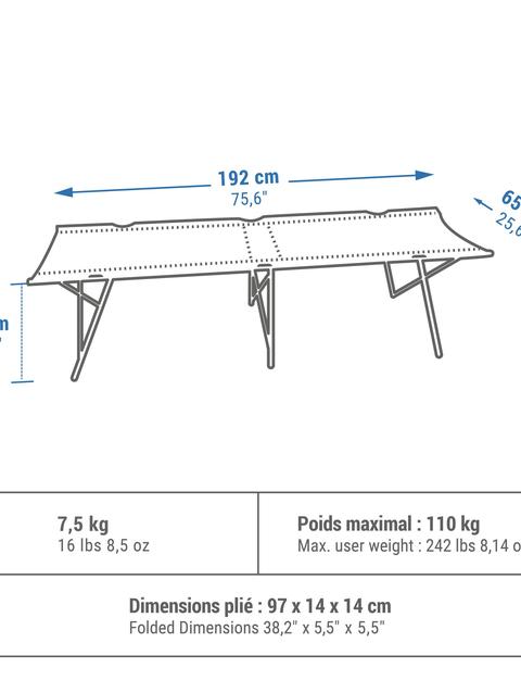 Decathlon Quechua 26" Foldable 1 Person Camping Cot