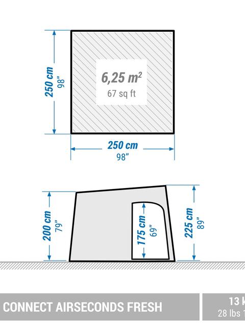 Decathlon Quechua Air Seconds Inflatable Camping Shelter 6 Person *Factory Seconds*